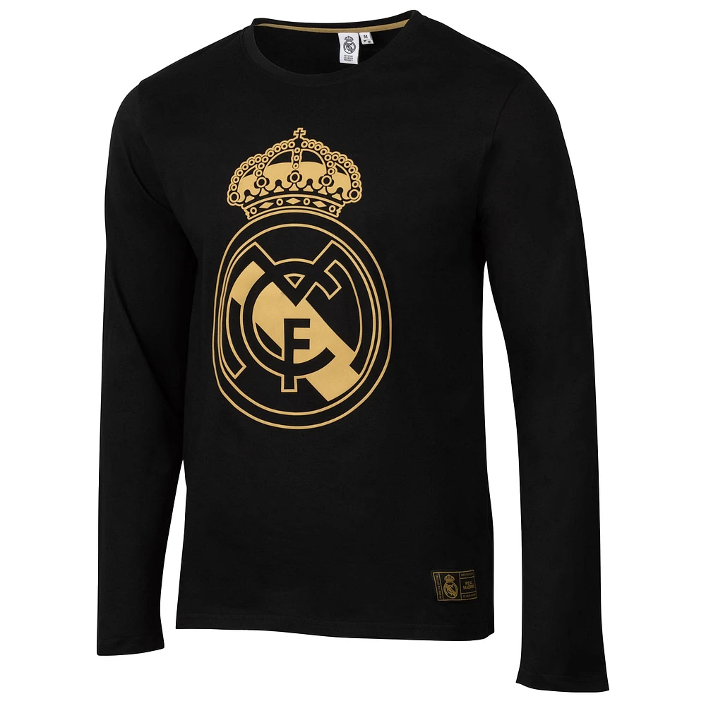 Men's Black Real Madrid Core Long Sleeve T-Shirt