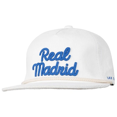 Casquette de golf ajustable en velours côtelé blanc du Real Madrid pour homme