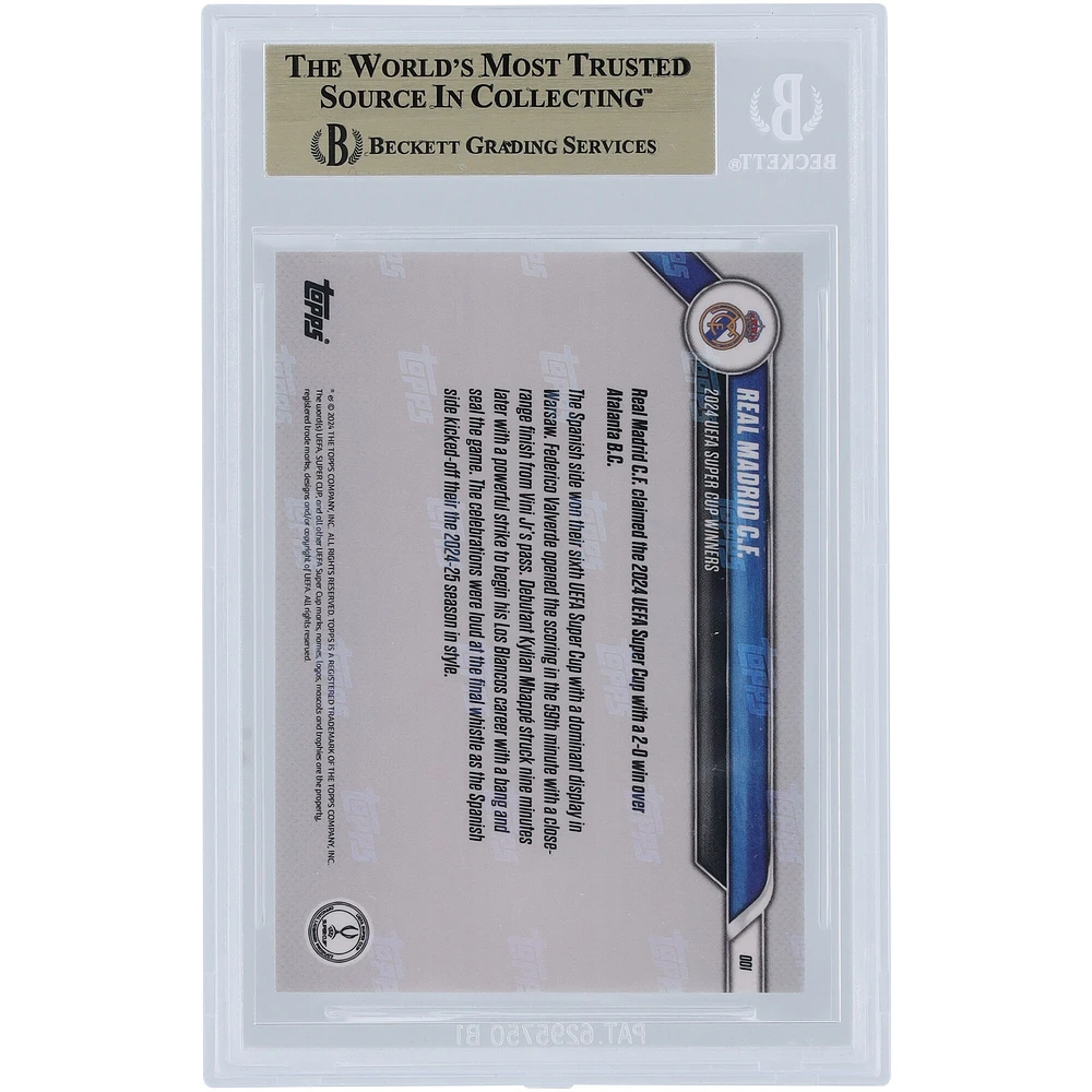 Real Madrid CF 2024-25 Topps Now UCL 2024 UEFA Super Cup Winners #1 BGS Authenticated 10 Card - 10,10,9.5,10 Subgrades