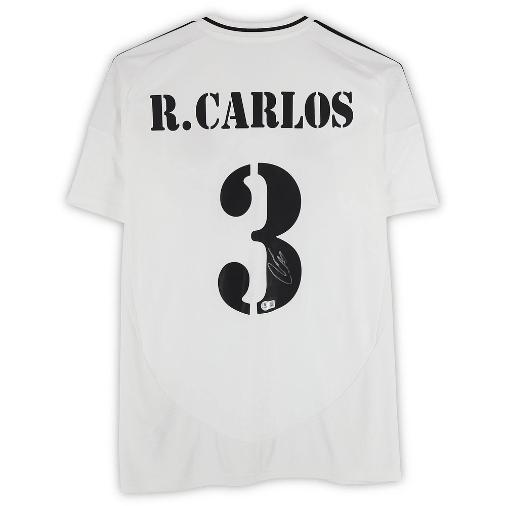 Roberto Carlos Real Madrid Autographed 2024-25 White Home adidas Jersey - BAS
