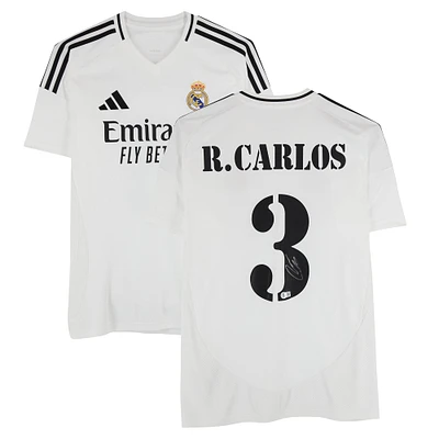 Roberto Carlos Real Madrid Autographed 2024-25 White Home adidas Jersey - BAS