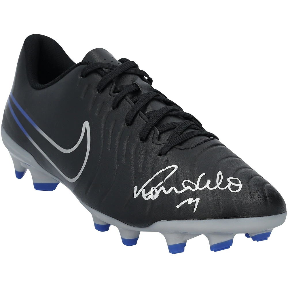 Ronaldo Real Madrid Autographed Black Nike Tiempo Soccer Cleat