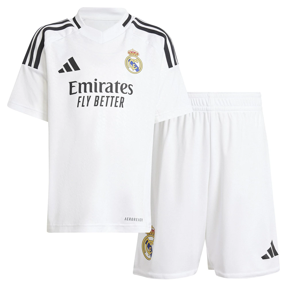 Mini kit adidas domicile Real Madrid 2024/25 blanc pour enfant