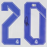 Maillot Adidas blanc à manches longues dédicacé par Vinicius Junior du Real Madrid
