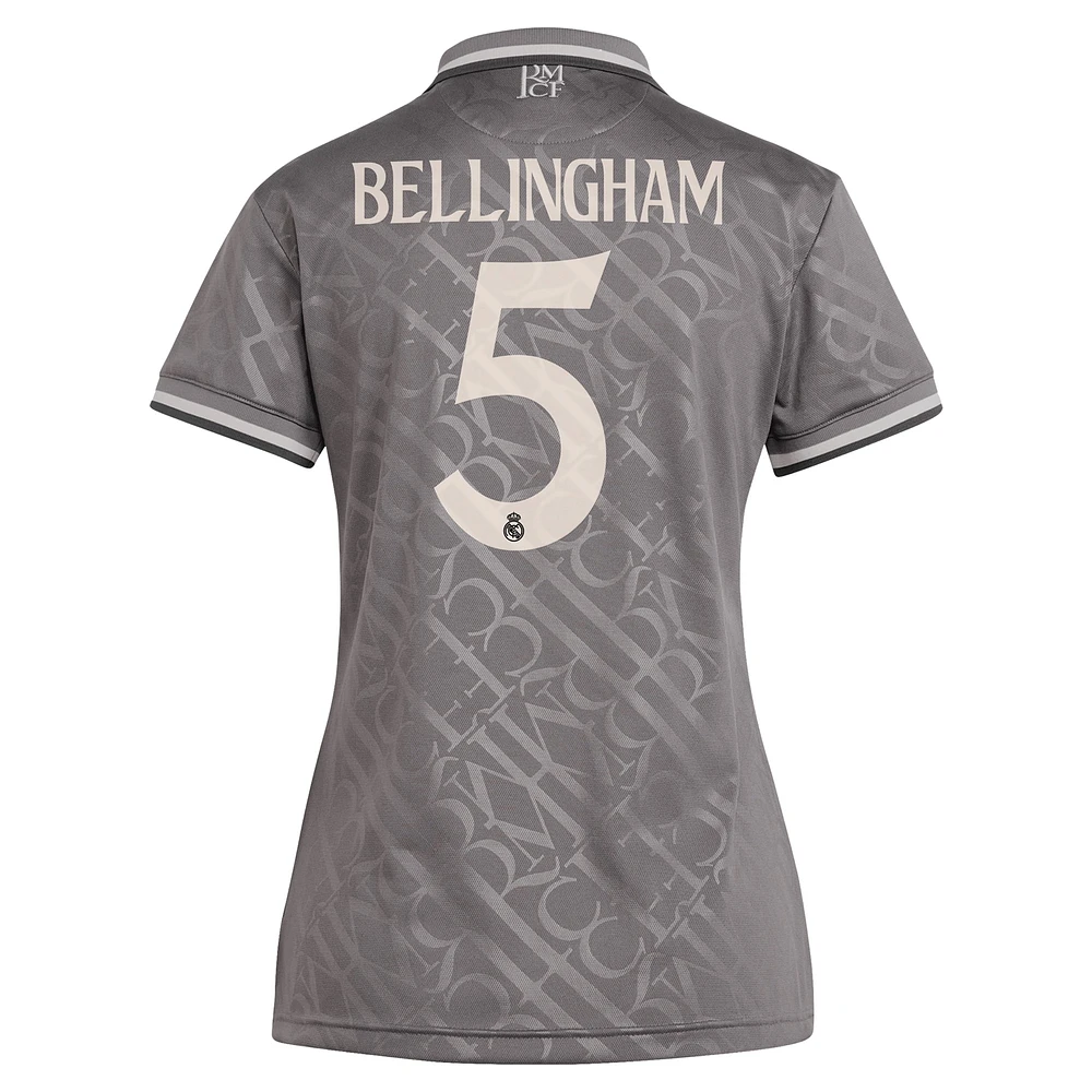 Women's adidas Originals Jude Bellingham Charcoal Real Madrid 2024/25 Third Replica Player Jersey