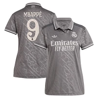 Women's adidas Originals Kylian Mbappé Charcoal Real Madrid 2024/25 Third Replica Player Jersey