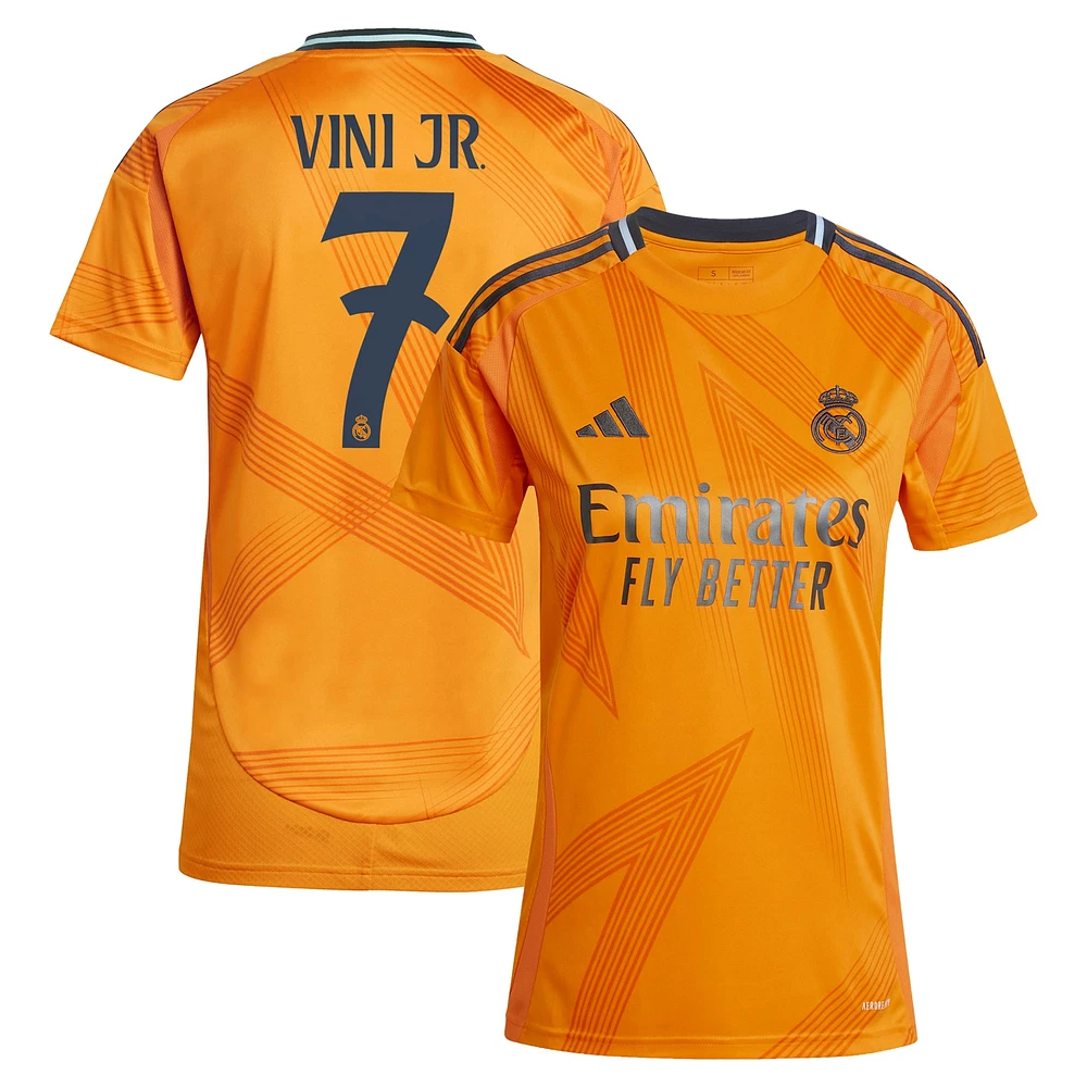 Women's adidas Vini Jr. Orange Real Madrid 2024/25 Away Replica Player Jersey