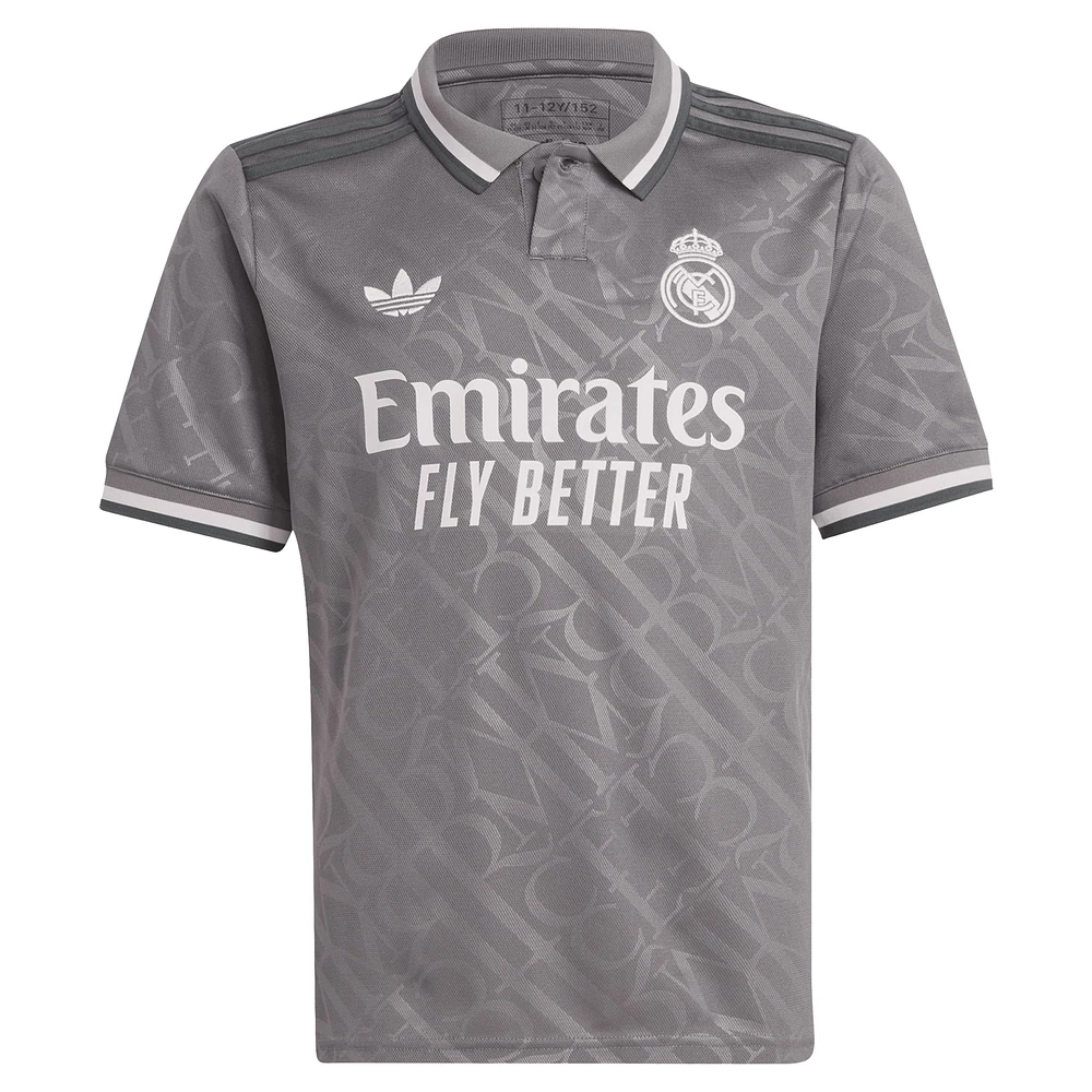 Youth adidas Originals  Charcoal Real Madrid 2024/25 Third Replica Jersey