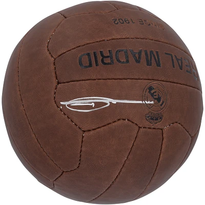 Zinedine Zidane Real Madrid Autographed Vintage Brown Leather Logo Soccer Ball