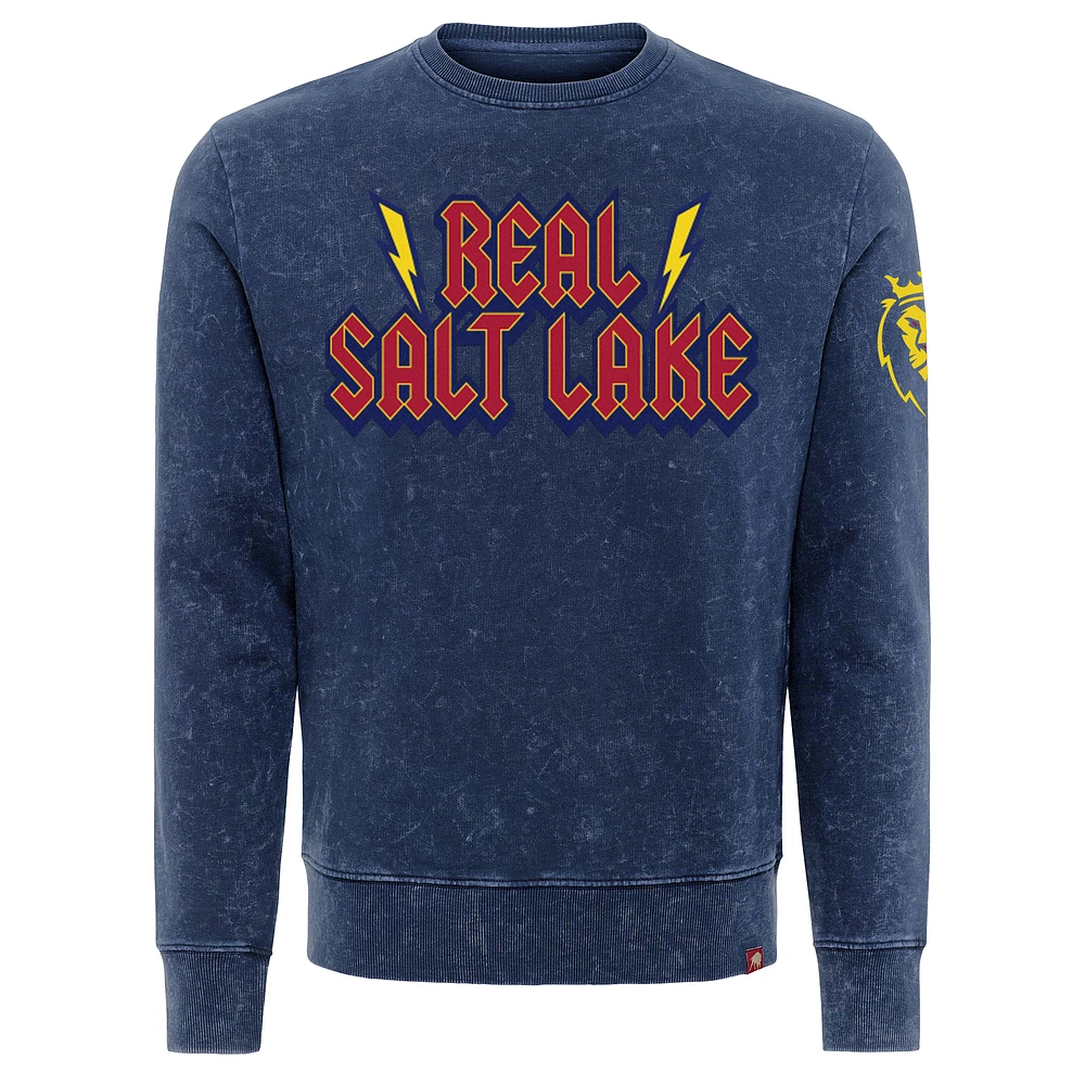 Men's Sportiqe  Navy Real Salt Lake Distressed Freddy Pullover Sweatshirt
