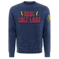 Men's Sportiqe  Navy Real Salt Lake Distressed Freddy Pullover Sweatshirt