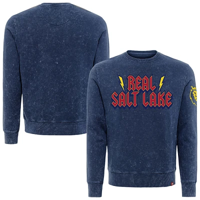 Men's Sportiqe  Navy Real Salt Lake Distressed Freddy Pullover Sweatshirt