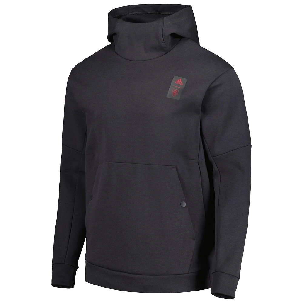 Men's adidas Black Real Salt Lake 2023 Player Travel Pullover Hoodie