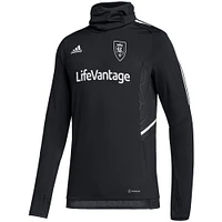 Men's adidas Black Real Salt Lake COLD.RDY Raglan Warmup Pullover Jacket