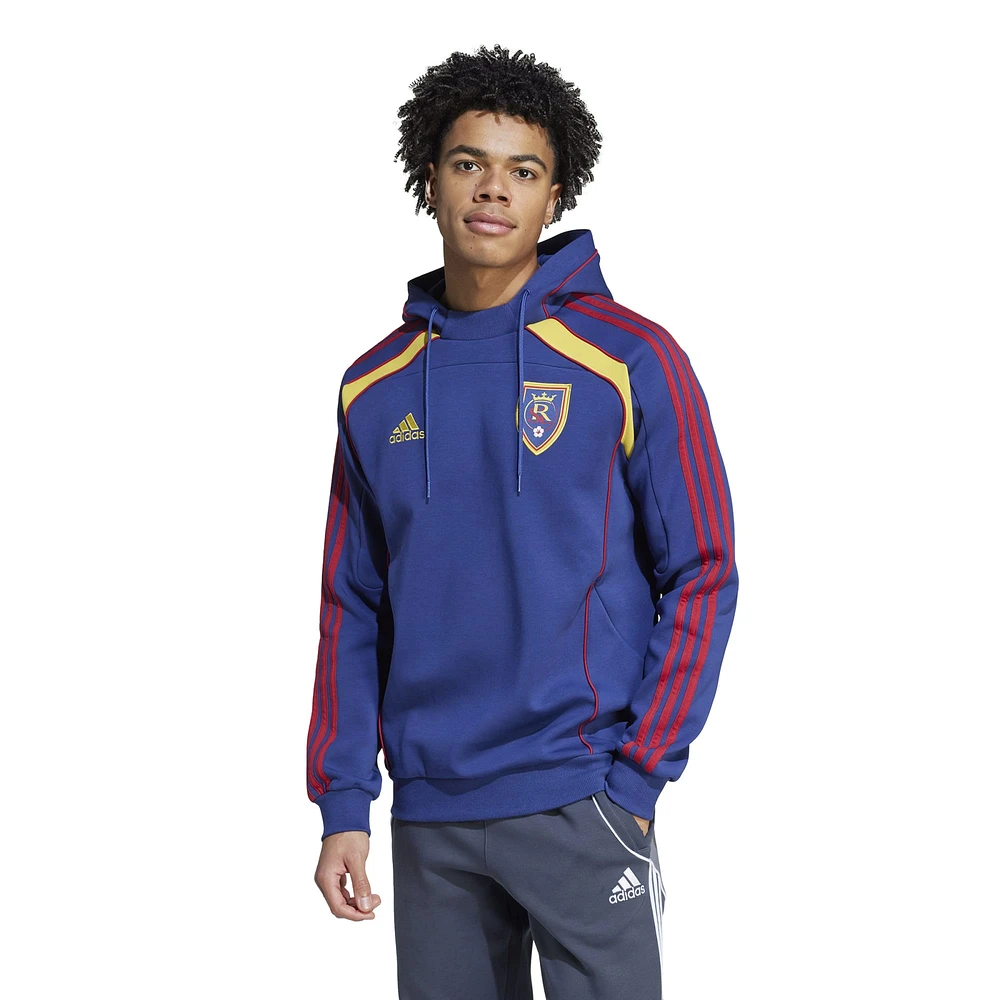 Men's adidas Blue Real Salt Lake 2025 Travel Pullover Hoodie