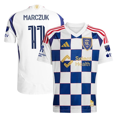 Men's adidas Dominik Marczuk White Real Salt Lake 2025 Grid City Authentic Player Jersey