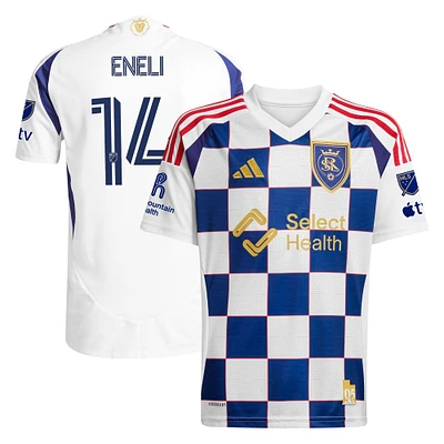 Men's adidas Emeka Eneli White Real Salt Lake 2025 Grid City Authentic Player Jersey