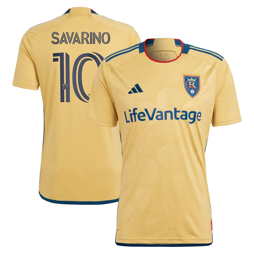 Men's adidas Jefferson Savarino Gold Real Salt Lake 2023 The Beehive State Kit Replica Player Jersey