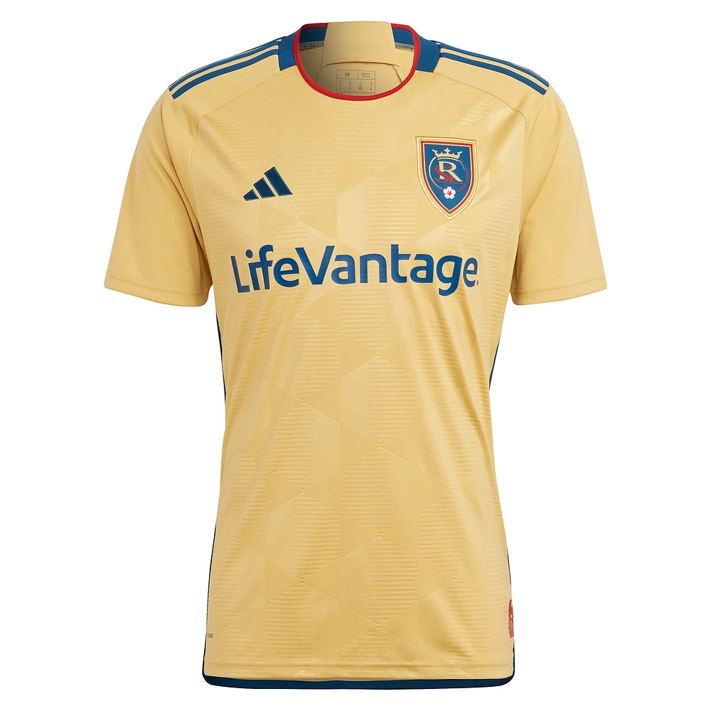 Men's adidas Jefferson Savarino Gold Real Salt Lake 2023 The Beehive State Kit Replica Player Jersey