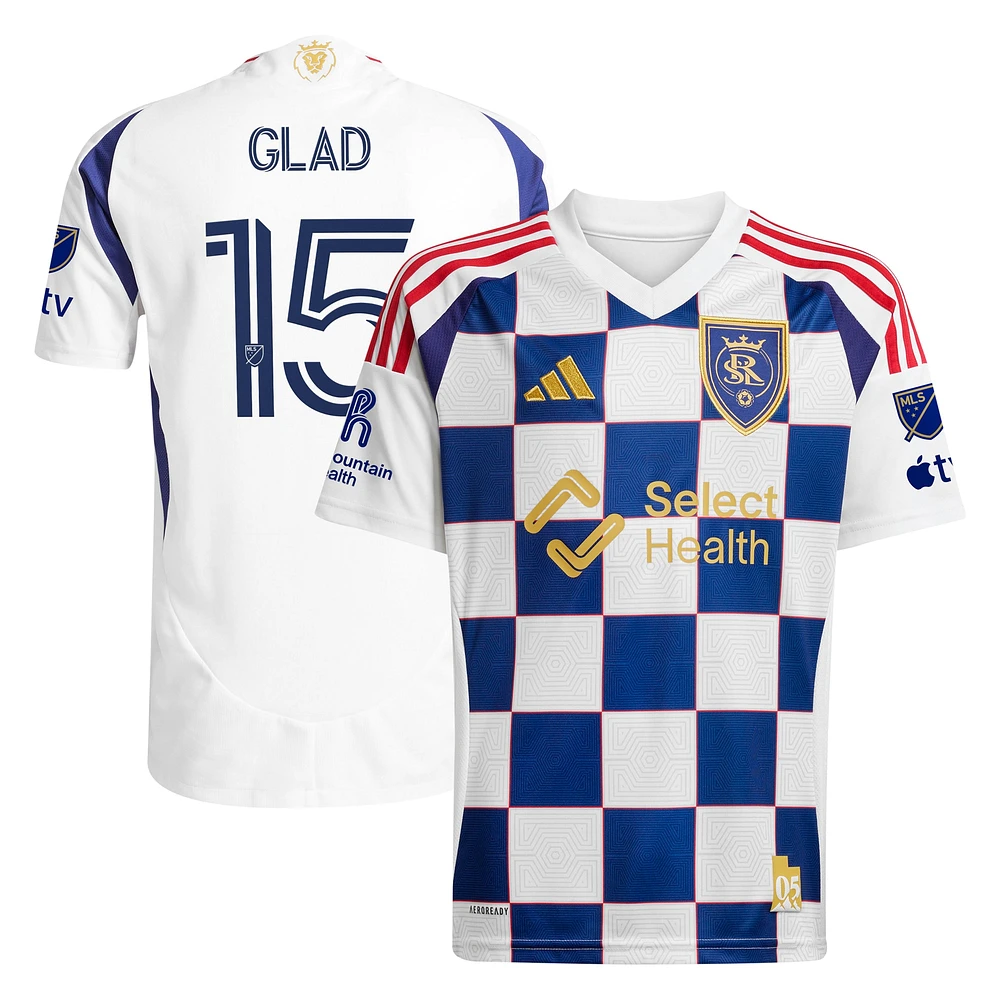 Men's adidas Justen Glad White Real Salt Lake 2025 Grid City Authentic Player Jersey