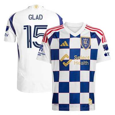 Men's adidas Justen Glad White Real Salt Lake 2025 Grid City Authentic Player Jersey