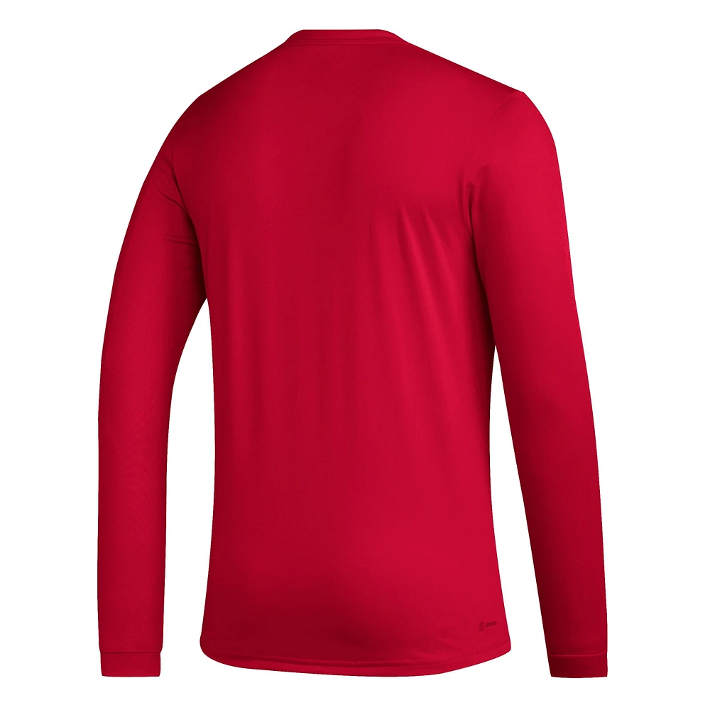 T-shirt AEROREADY à manches longues adidas Real Salt Lake Club DNA pour homme rouge