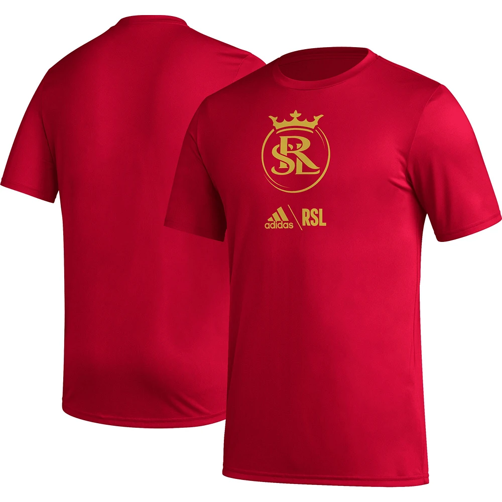 T-shirt adidas Real Salt Lake Icon rouge pour homme