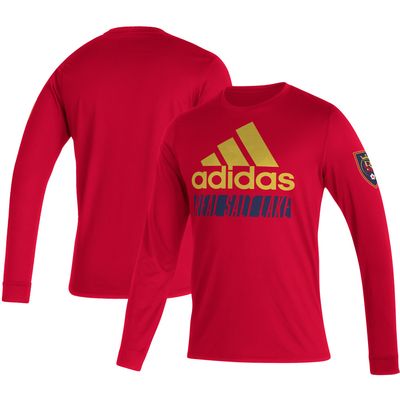 Men's adidas Red Real Salt Lake Vintage Performance Long Sleeve T-Shirt