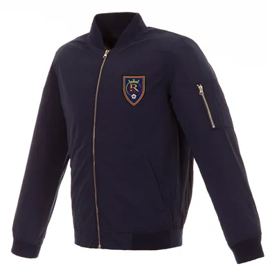 Real Salt Lake JH Design Nylon Full-Zip Bomber Jacket - Navy