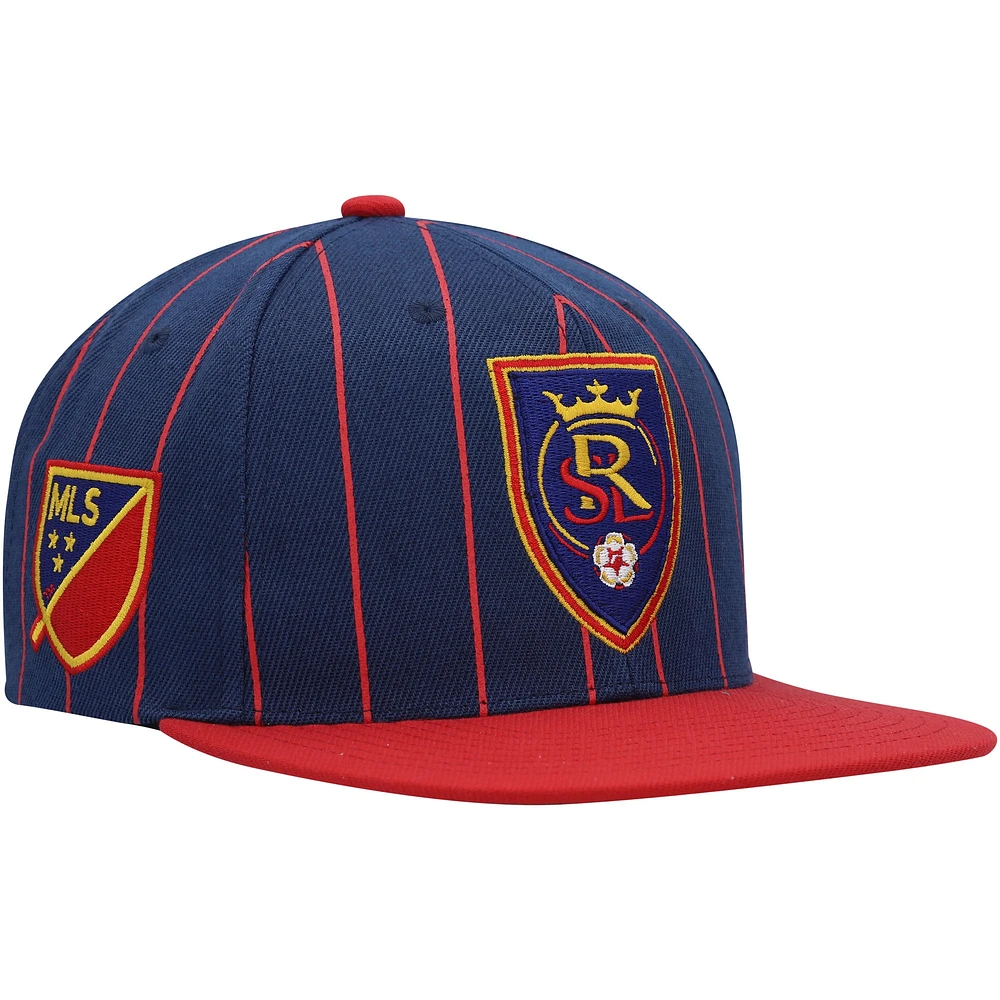 Pin Snapback Real Salt Lake Team bleu marine Mitchell & Ness pour homme