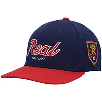 Men's Mitchell & Ness Navy Real Salt Lake Team Script 2.0 Stretch Snapback Hat