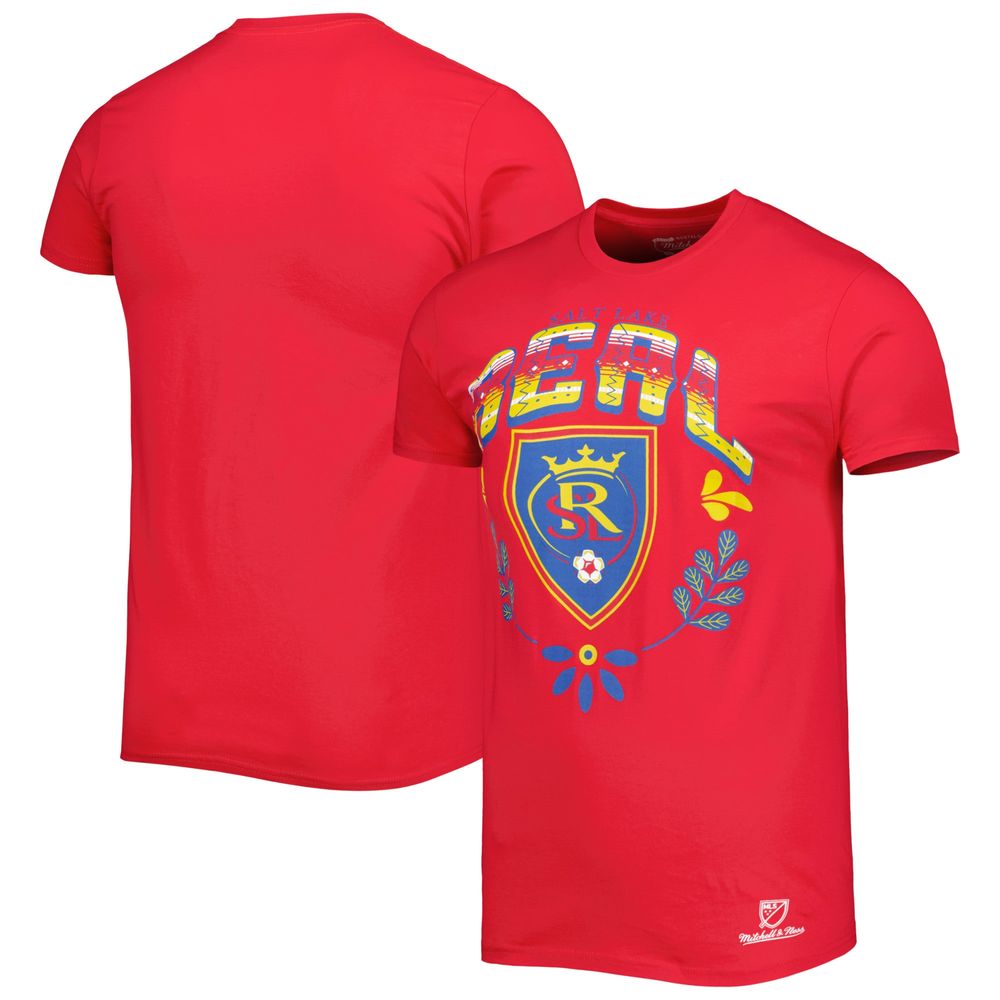 Men's Mitchell & Ness Red Real Salt Lake Serape T-Shirt