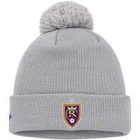 Men's New Era  Gray Real Salt Lake Jersey Hook Cuffed Knit Hat with Pom