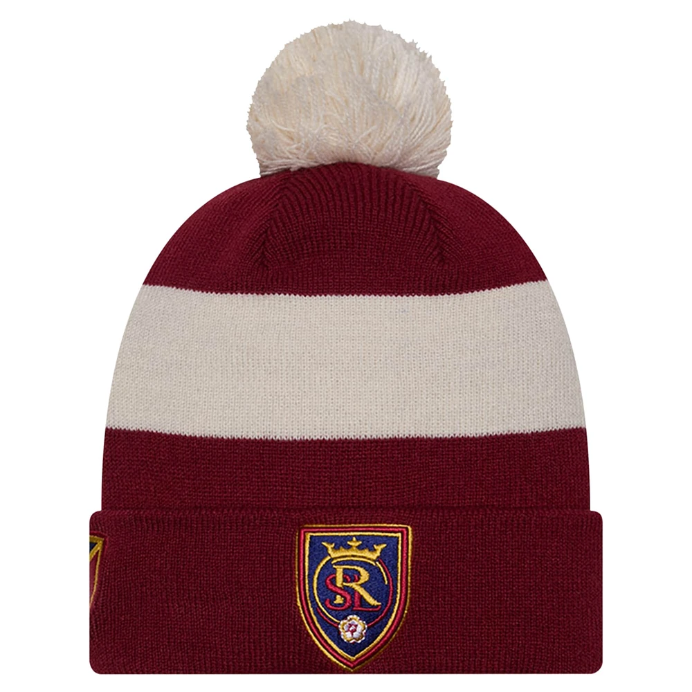 Men's New Era Red Real Salt Lake 2024 Kick Off Collection Cuffed Knit Hat with Pom