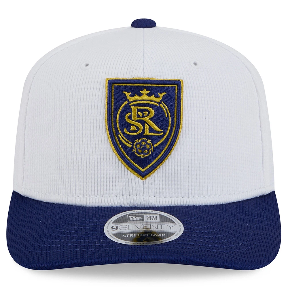 Men's New Era  White/Blue Real Salt Lake 2025 Jersey Hook 9SEVENTY Stretch-Snap Hat