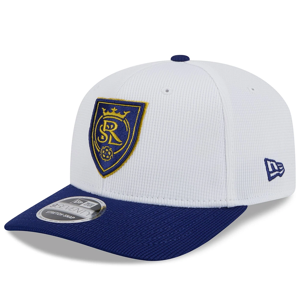 Men's New Era  White/Blue Real Salt Lake 2025 Jersey Hook 9SEVENTY Stretch-Snap Hat