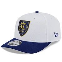 Men's New Era  White/Blue Real Salt Lake 2025 Jersey Hook 9SEVENTY Stretch-Snap Hat