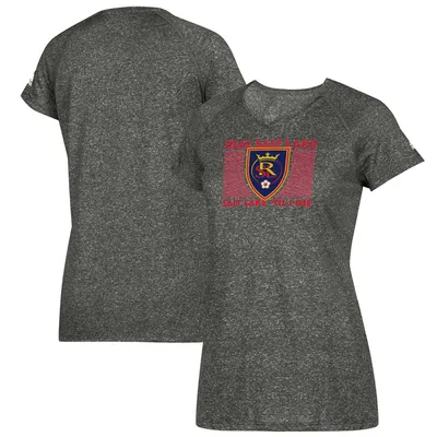 Real Salt Lake adidas Women's Boxed Middle Performance V-Neck T-Shirt - Heathered Gray
