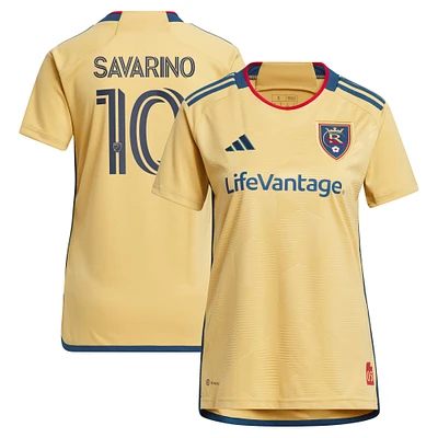 Women's adidas Jefferson Savarino Gold Real Salt Lake 2023 The Beehive State Kit Replica Player Jersey