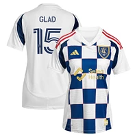 Women's adidas Justen Glad White Real Salt Lake 2025 Grid City Replica Player Jersey
