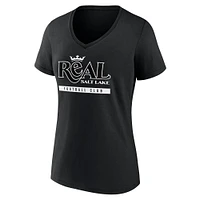 T-shirt noir à col en V furtif Real Salt Lake Fundamentals de marque Fanatics pour femmes