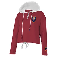 Women's Stadium Essentials Red Real Salt Lake Game Plan Quarter-Zip Hoodie