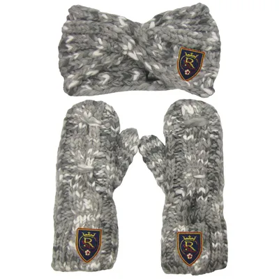 Real Salt Lake ZooZatz Women's Marled Headband and Mittens Set - Gray