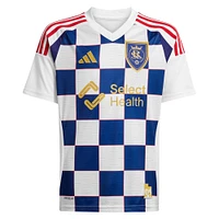 Youth adidas Justen Glad White Real Salt Lake 2025 Grid City Replica Player Jersey