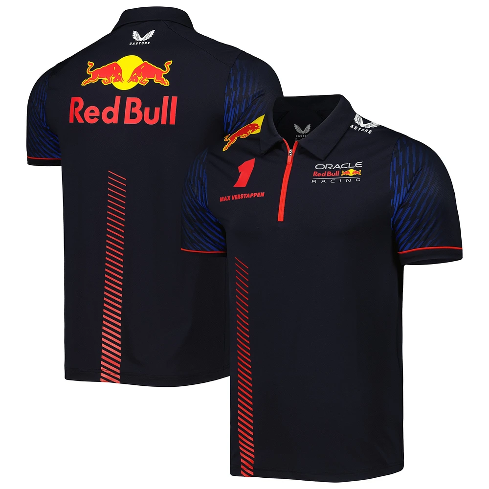 Men's Castore Max Verstappen Navy Red Bull Racing 2023 Driver Edition Quarter-Zip Polo