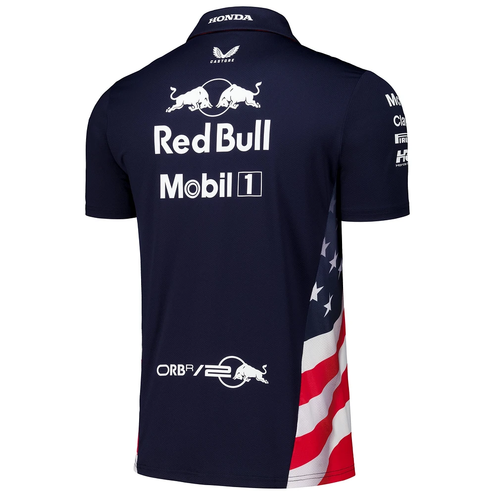 Men's Castore  Navy Red Bull Racing America Race Team Polo