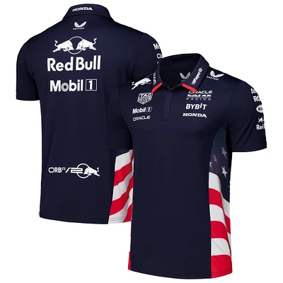 Polo Castore pour homme bleu marine Red Bull Racing America Race Team