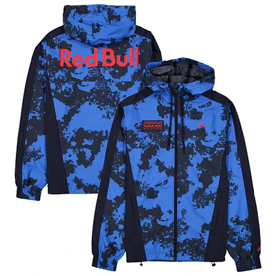Men's New Era  Blue Red Bull Racing Lightweight Full-Zip Hooded Windbreaker