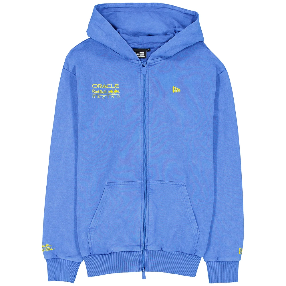 Men's New Era  Blue Red Bull Racing Oversized Full-Zip Hoodie