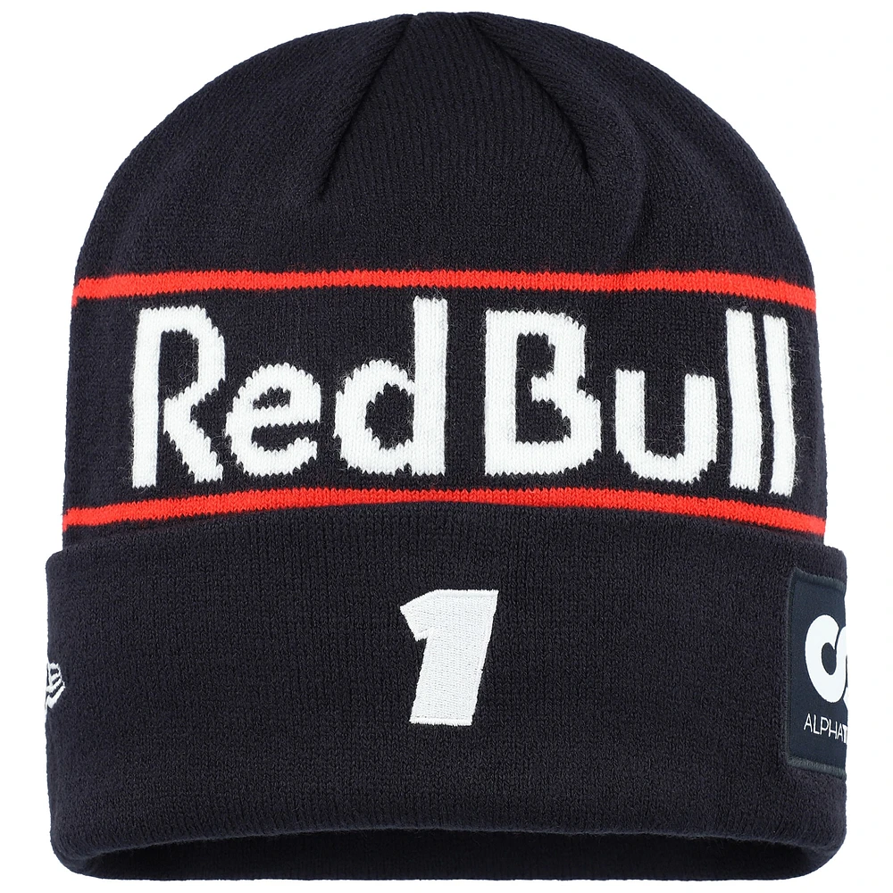 Men's New Era Max Verstappen Navy Red Bull Racing Replica Driver Cuff Knit Hat